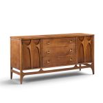 broyhill brasilia mid century walnut and brass credenza