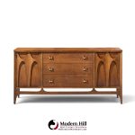 broyhill brasilia mid century walnut and brass credenza