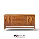 broyhill brasilia mid century walnut and brass credenza