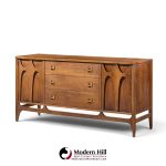 broyhill brasilia mid century walnut and brass credenza
