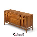 broyhill brasilia mid century walnut and brass credenza