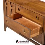 broyhill brasilia mid century walnut and brass credenza