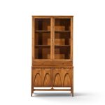 broyhill brasilia mid century walnut and brass credenza with hutch