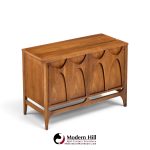 broyhill brasilia mid century walnut and brass credenza with hutch