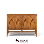 broyhill brasilia mid century walnut and brass credenza with hutch