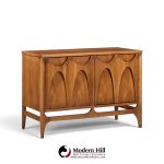 broyhill brasilia mid century walnut and brass credenza with hutch