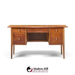 broyhill brasilia mid century walnut and brass desk