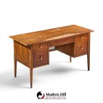 broyhill brasilia mid century walnut and brass desk