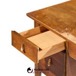 broyhill brasilia mid century walnut and brass desk
