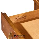 broyhill brasilia mid century walnut and brass desk