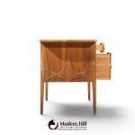 broyhill brasilia mid century walnut and brass desk