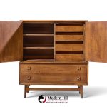 broyhill brasilia mid century walnut and brass gentleman chest highboy dresser