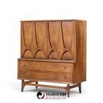 broyhill brasilia mid century walnut and brass gentleman chest highboy dresser