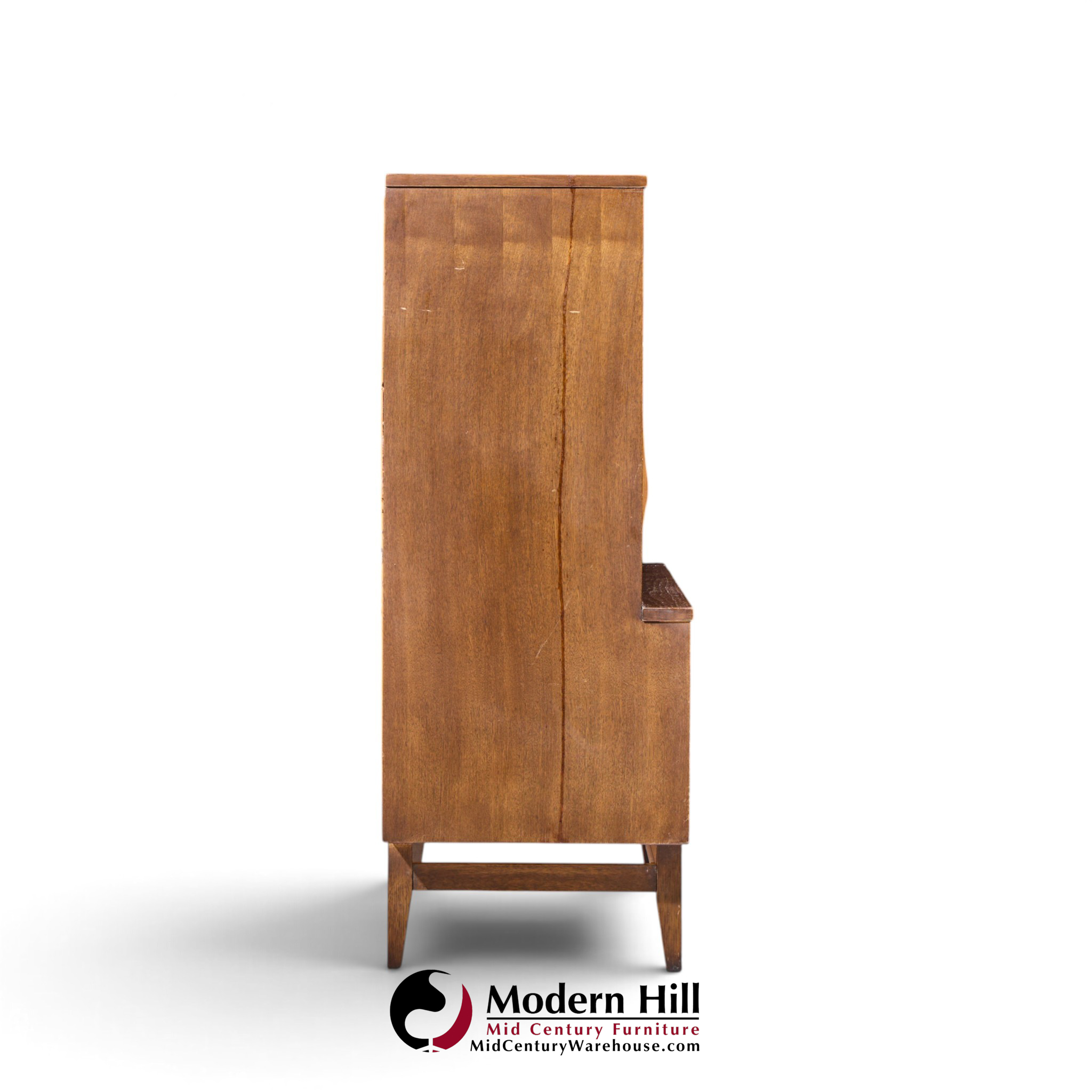 broyhill brasilia mid century walnut and brass gentleman chest highboy dresser