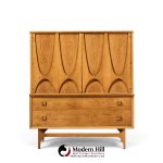 broyhill brasilia mid century walnut and brass gentlemans chest highboy dresser