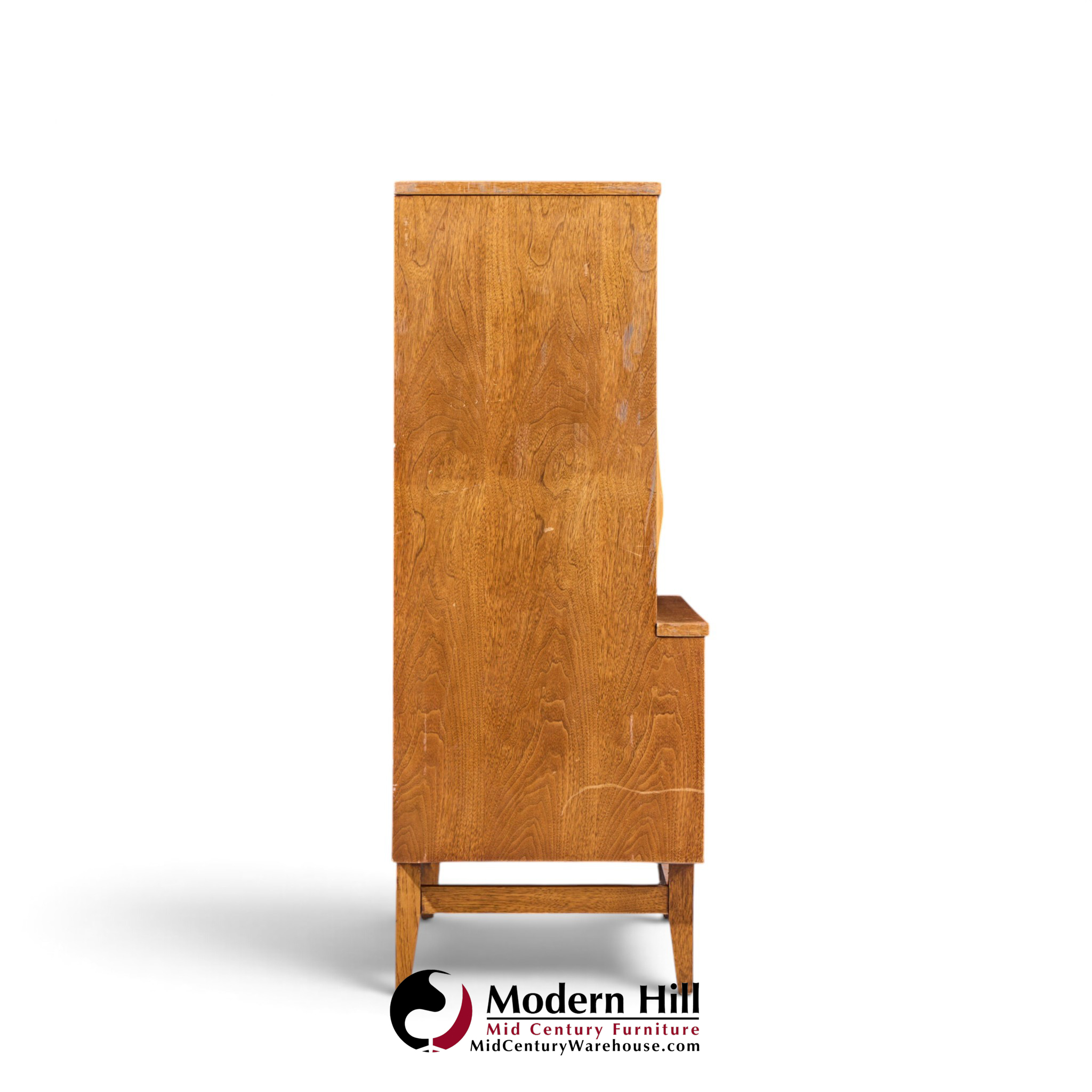 broyhill brasilia mid century walnut and brass gentlemans chest highboy dresser