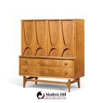 broyhill brasilia mid century walnut and brass gentlemans chest highboy dresser