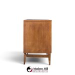 broyhill brasilia mid century walnut and brass lowboy 9 drawer dresser