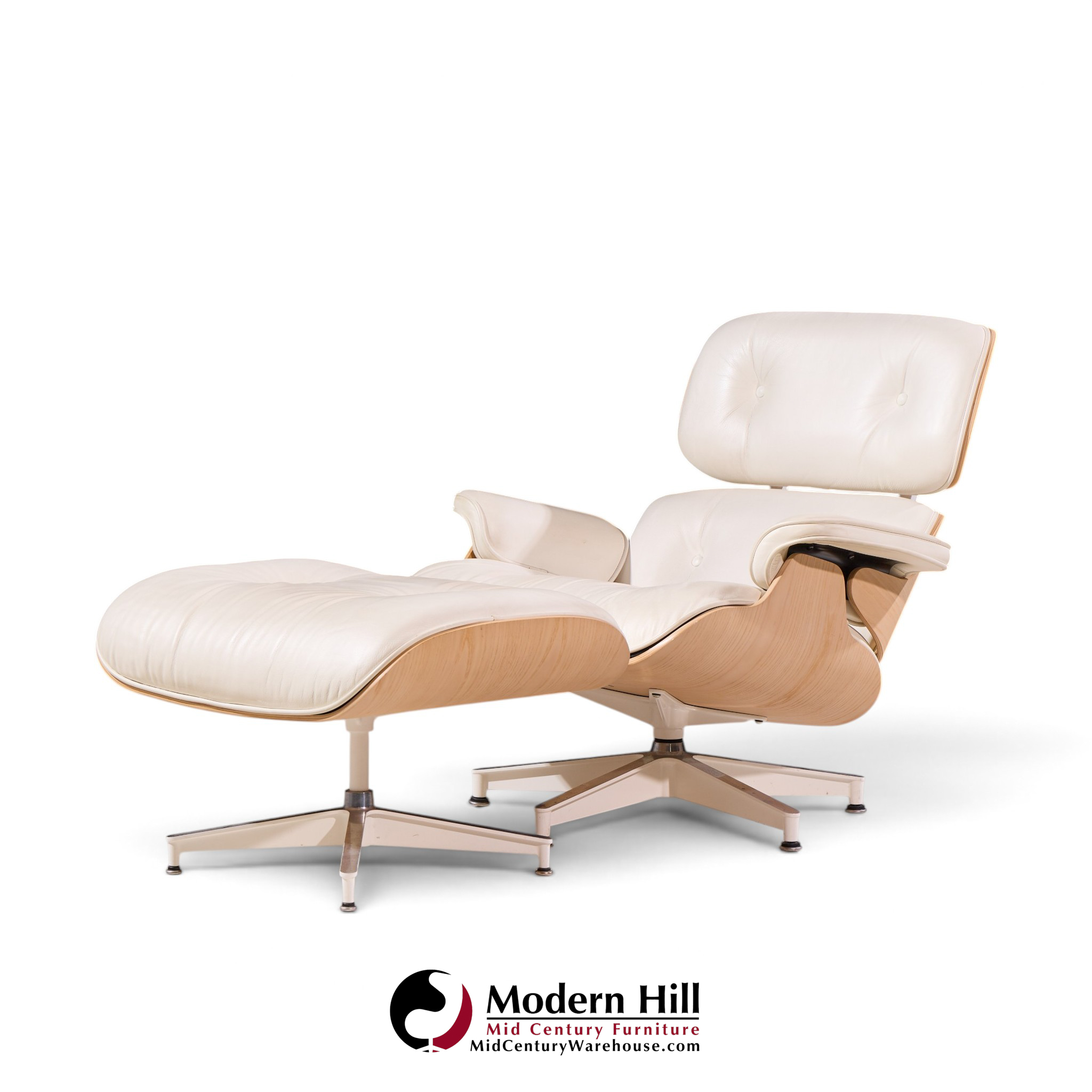 charles and ray eames for herman miller mid century white oak eames lounge chair and ottoman