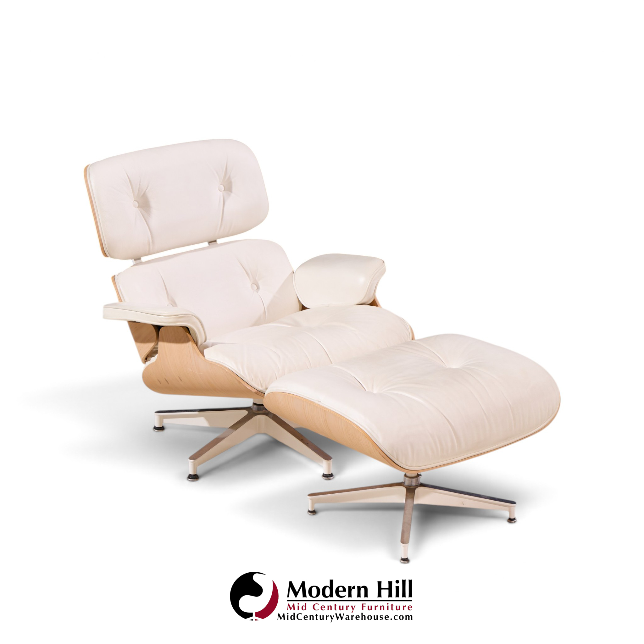 charles and ray eames for herman miller mid century white oak eames lounge chair and ottoman