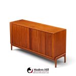 dux style mid century walnut tambour door credenza