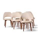 eero saarinen for knoll mid century bentwood executive dining chairs - set of 6