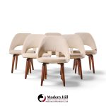 eero saarinen for knoll mid century bentwood executive dining chairs - set of 6