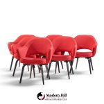 eero saarinen for knoll mid century bentwood executive dining chairs - set of 6