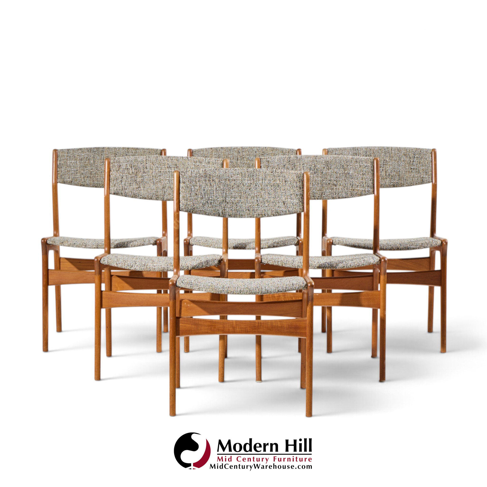 erik buch for anderstrup møbelfabrik mid century danish teak dining chairs - set of 6
