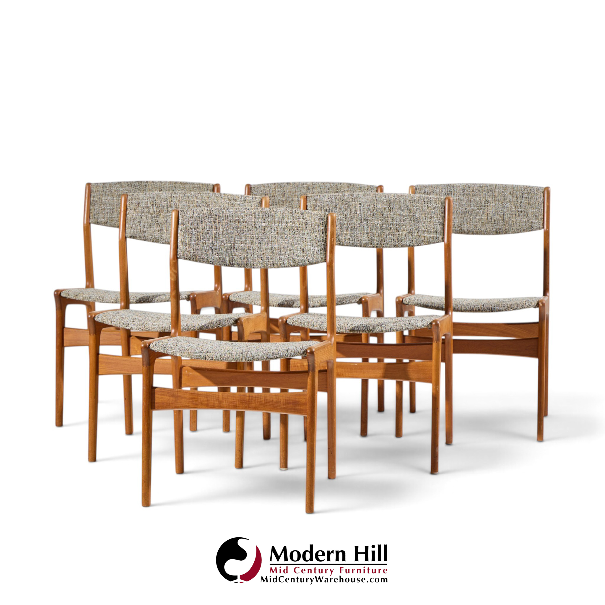 erik buch for anderstrup møbelfabrik mid century danish teak dining chairs - set of 6