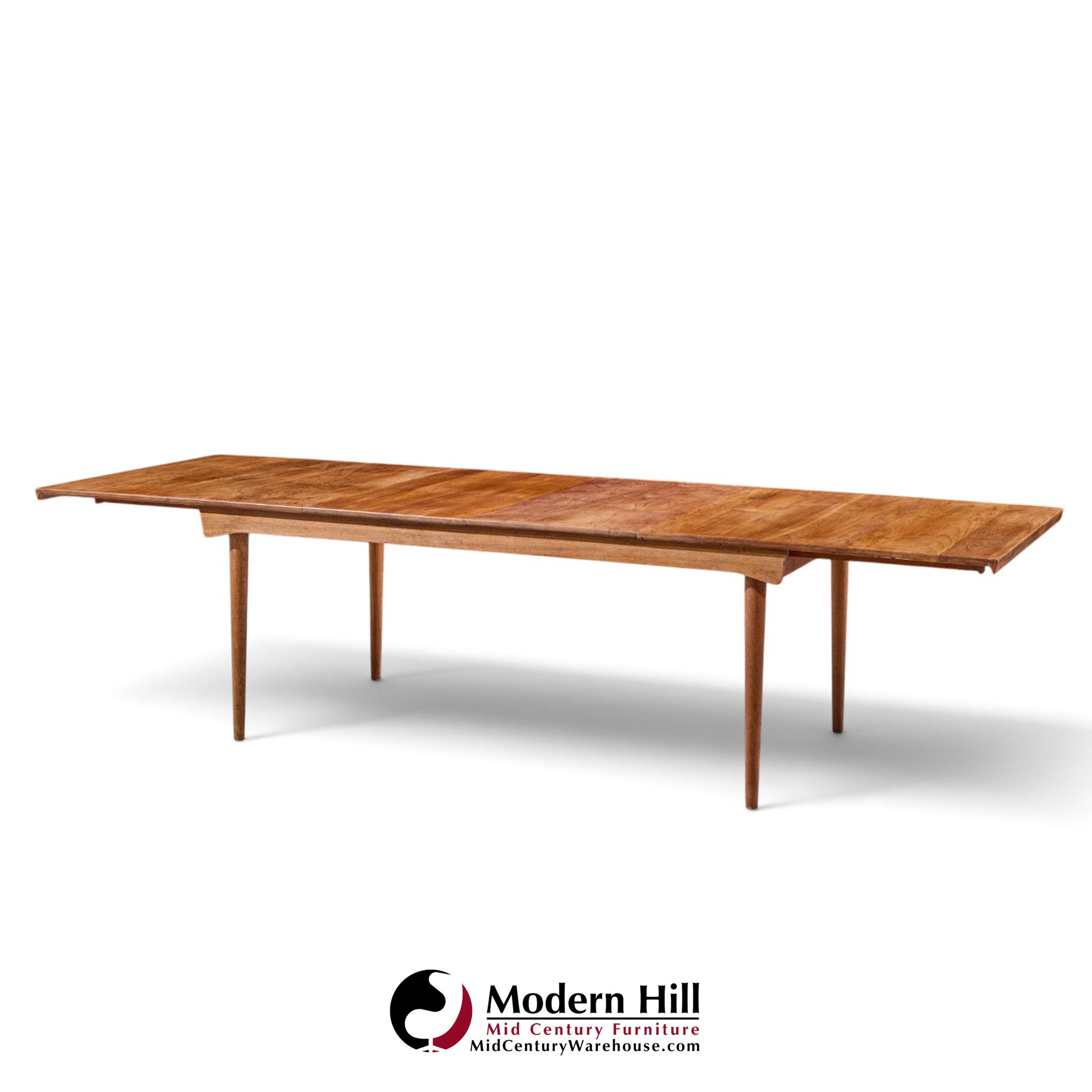 finn juhl for france & søn fd510 expanding teak dining table with 2 leaves