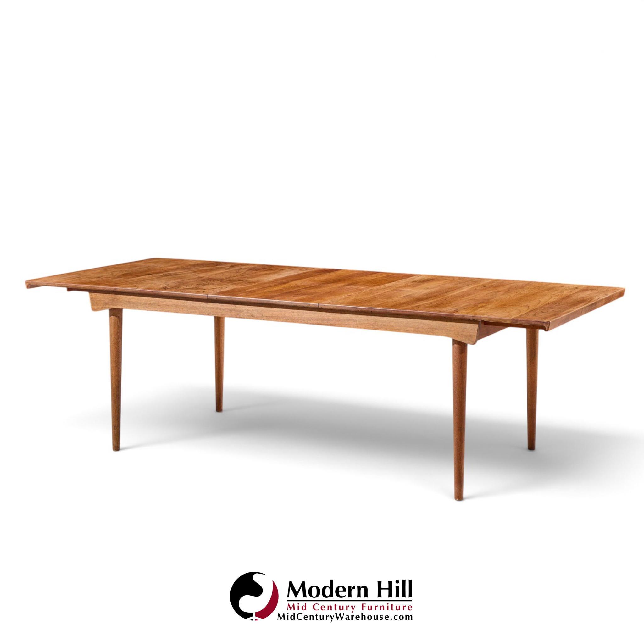 finn juhl for france & søn fd510 expanding teak dining table with 2 leaves