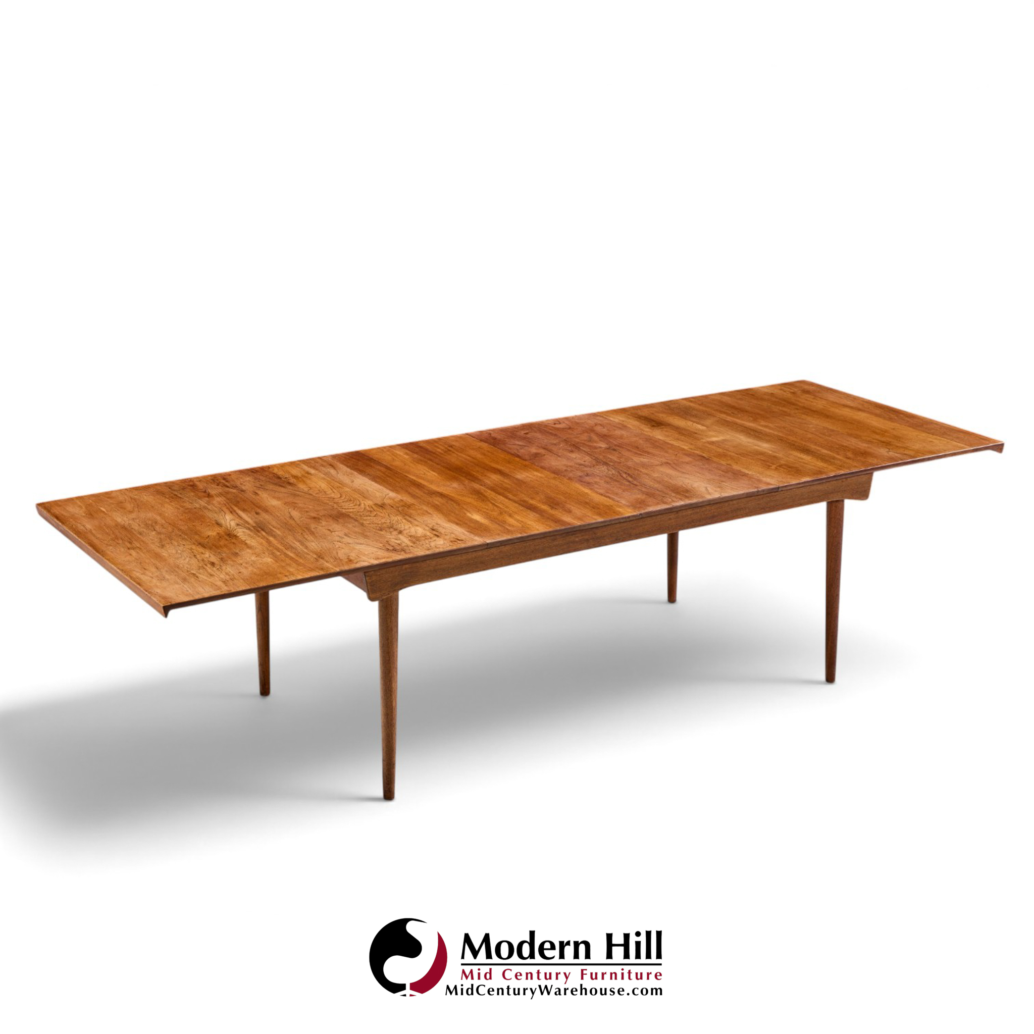 finn juhl for france & søn fd510 expanding teak dining table with 2 leaves