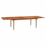 finn juhl for france & søn fd510 expanding teak dining table with 2 leaves