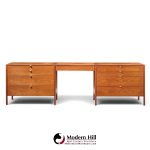 florence knoll for knoll mid century walnut 3-piece vanity set