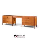 florence knoll for knoll mid century walnut 3-piece vanity set
