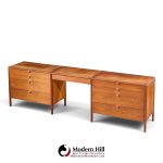 florence knoll for knoll mid century walnut 3-piece vanity set