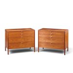 florence knoll for knoll mid century walnut chest of drawers dresser - pair