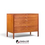 florence knoll for knoll mid century walnut chest of drawers dresser - pair