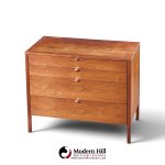 florence knoll for knoll mid century walnut chest of drawers dresser - pair