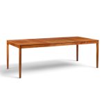 florence knoll for knoll mid century walnut expanding dining table with 1 leaf