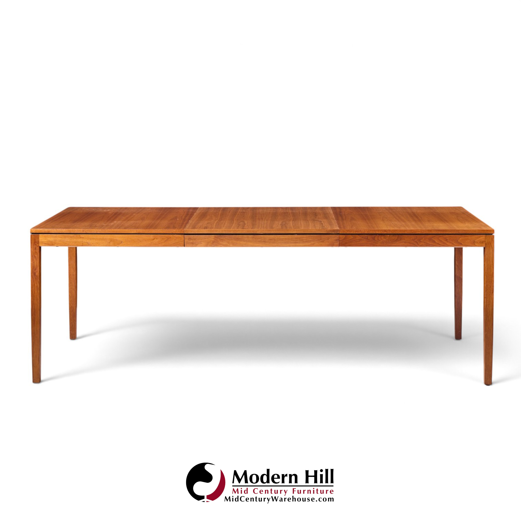 florence knoll for knoll mid century walnut expanding dining table with 1 leaf