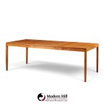 florence knoll for knoll mid century walnut expanding dining table with 1 leaf