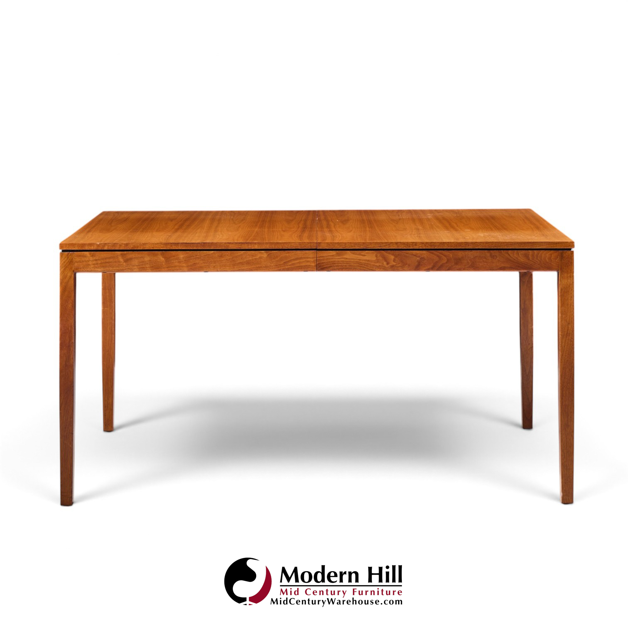 florence knoll for knoll mid century walnut expanding dining table with 1 leaf