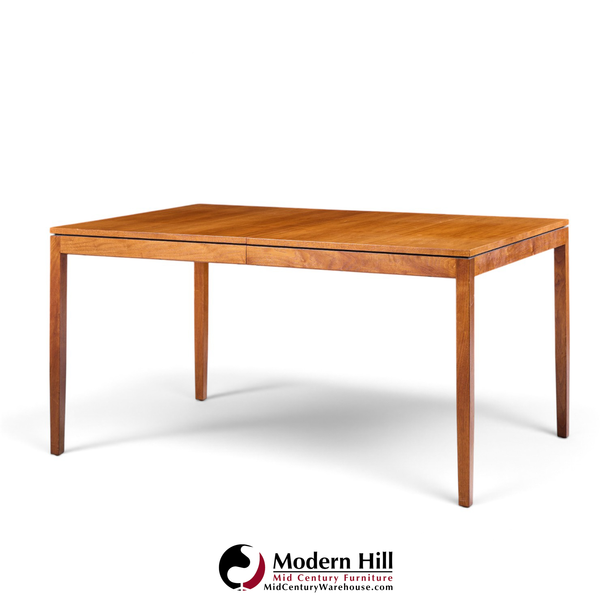 florence knoll for knoll mid century walnut expanding dining table with 1 leaf