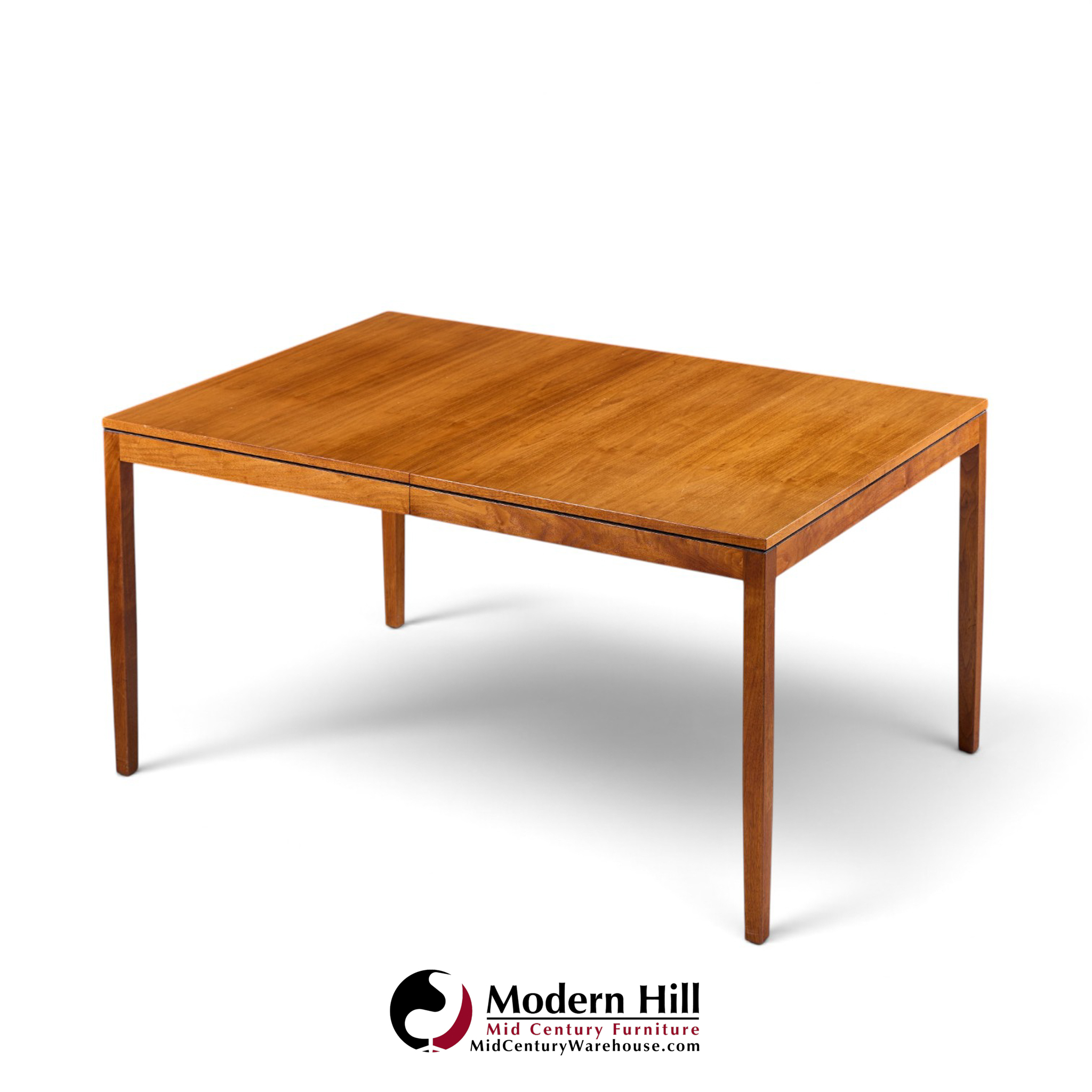 florence knoll for knoll mid century walnut expanding dining table with 1 leaf