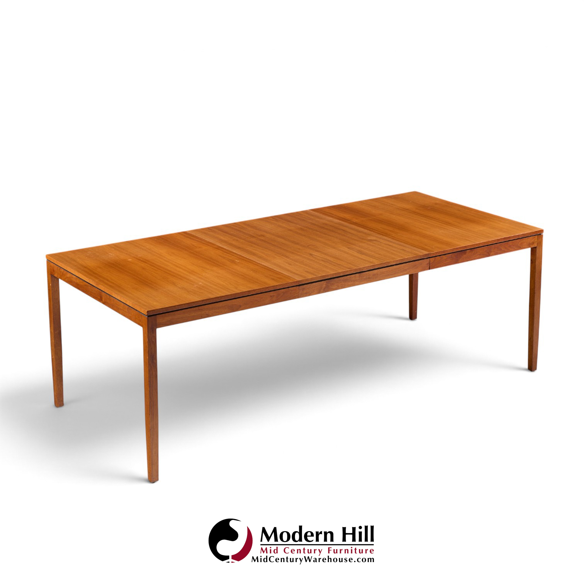 florence knoll for knoll mid century walnut expanding dining table with 1 leaf