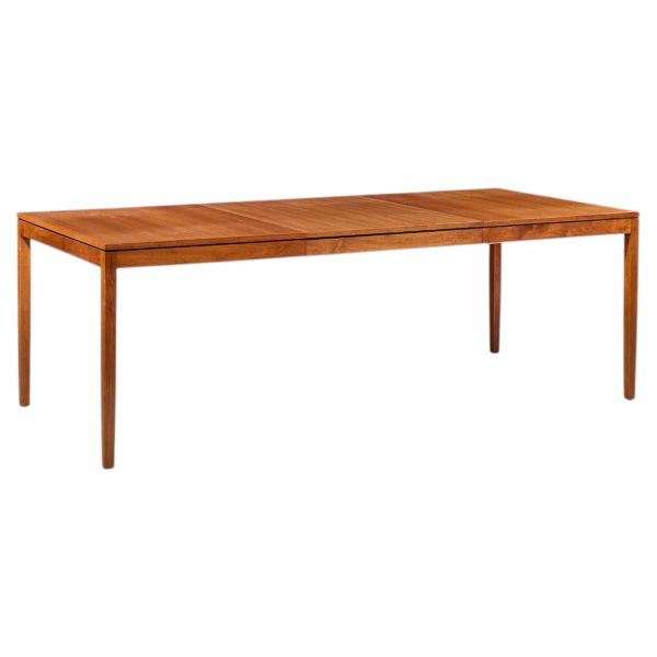 florence knoll for knoll mid century walnut expanding dining table with 1 leaf