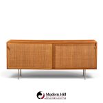 florence knoll for knoll model 116 mid century walnut and cane sliding door credenza