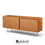 florence knoll for knoll model 116 mid century walnut and cane sliding door credenza